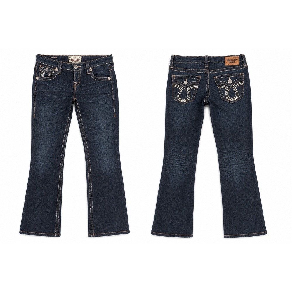 VTG Y2Big Star Liv Bootcut Jeans Women 28L Low Rise Dark Wash Indie Western Boho